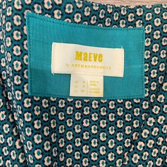 ANTHROPOLOGIE MAEVE Martina Belted Retro Wrap Dress Size 0 - Picture 3 of 4